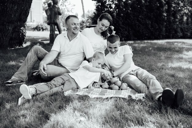 Family having fun at a picnic