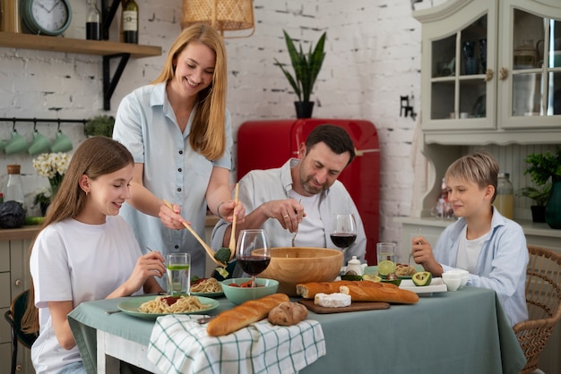 Photo family having a great time together