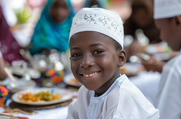 Foto pranzo in famiglia durante il ramadan