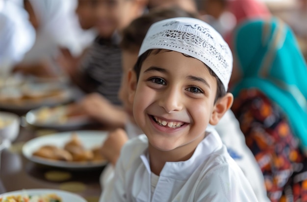 Family having lunch together during Ramadan