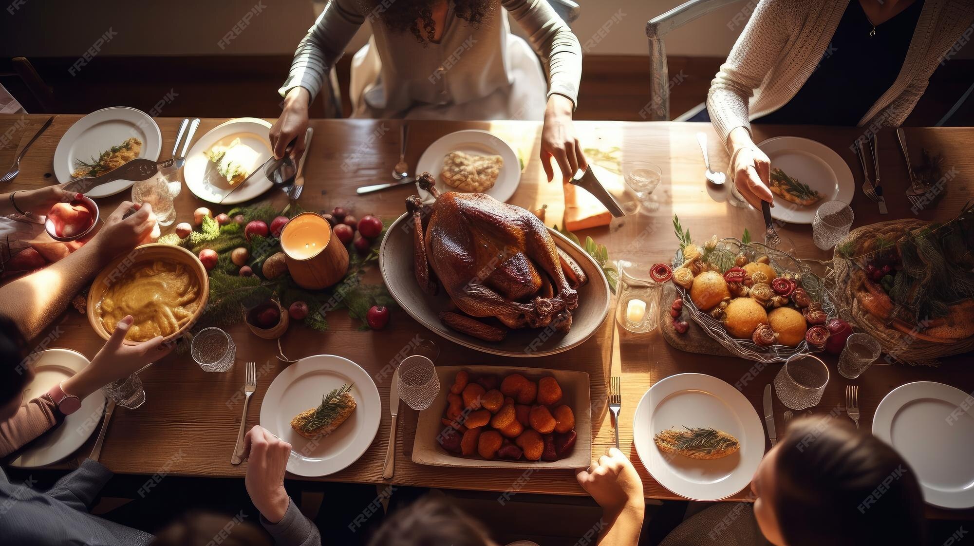 Premium Photo | Family holiday dinner illustration generative ai