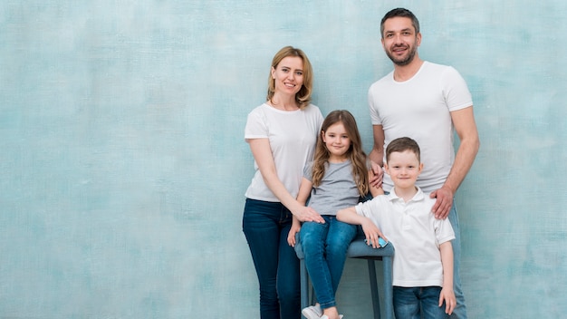 Foto famiglia a casa