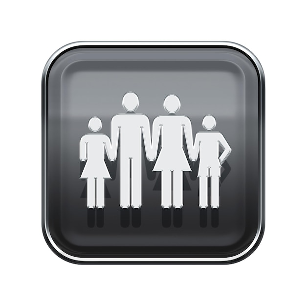 Foto icona di famiglia grigio lucido