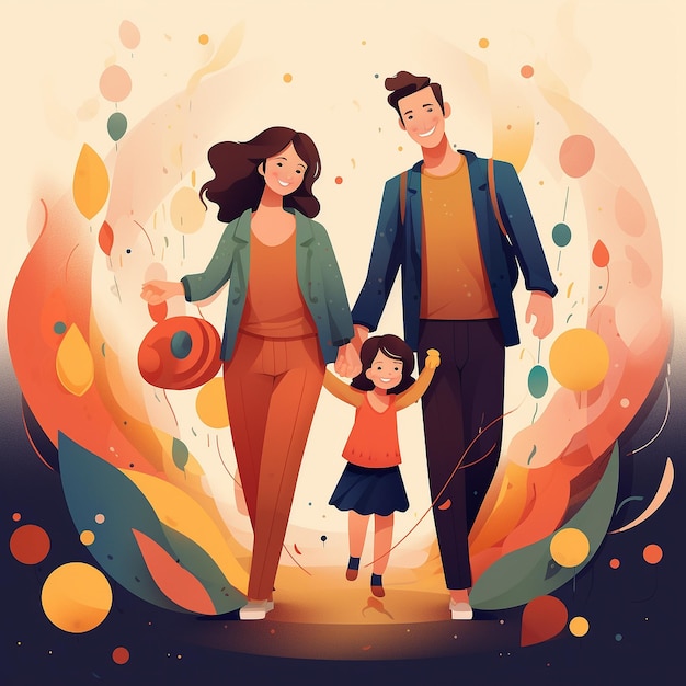 Photo family illustration