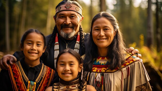 Foto family in traditional suits