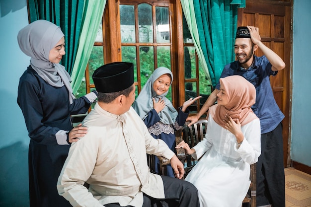 A family joy during idul fitri celebration