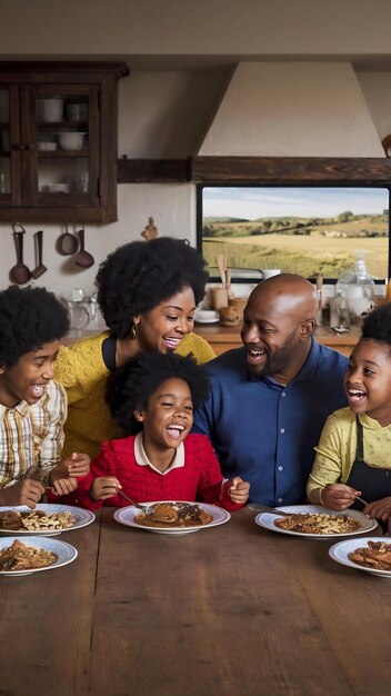 Family in the kitchen