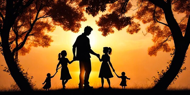 Family Love silhouette