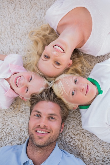 Family lying in a circle 