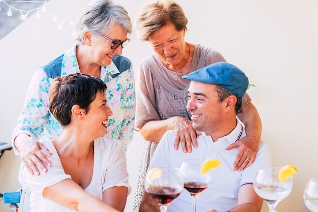 Family people cheerful portrait with mothers and son hugging and enjoying the friendship 