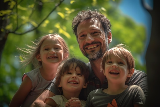 family photo having picnic