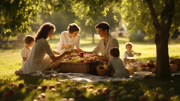 Foto picnic in famiglia