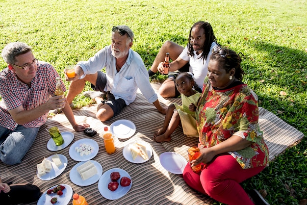 Family Picnic Outdoors Togetherness Relaxation Concept