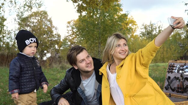 Family picnicking in the park