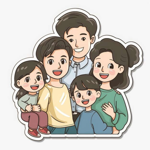 Photo a family picture with a picture of a family and a man with a baby in the middle