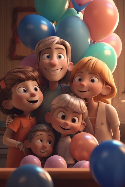 A family portrait of a family of characters from ralph breaks the internet