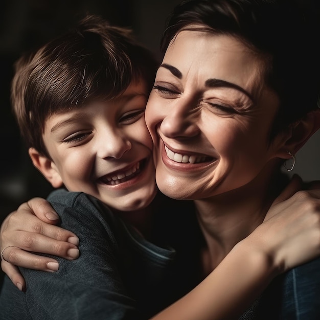 Family Portrait of Mother and Son