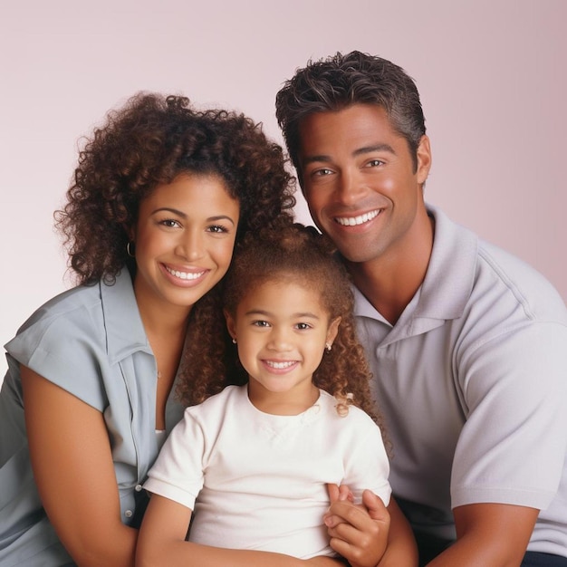 a family portrait with a girl and a girl