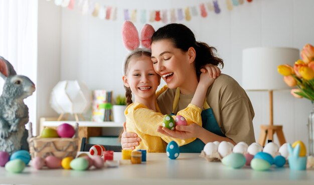 Photo family preparing for easter