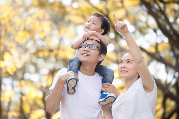 Family relaxing in the park