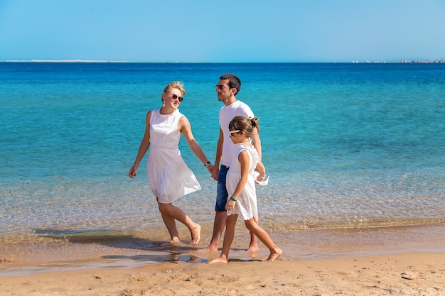 Family on the seashore