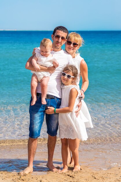 Family on the seashore