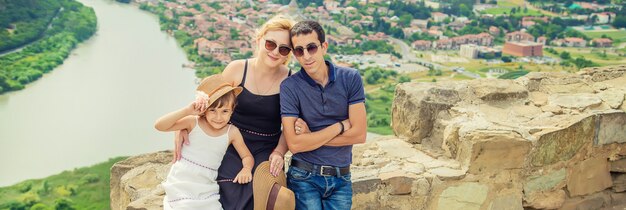 Family on the of the sights of Georgia.