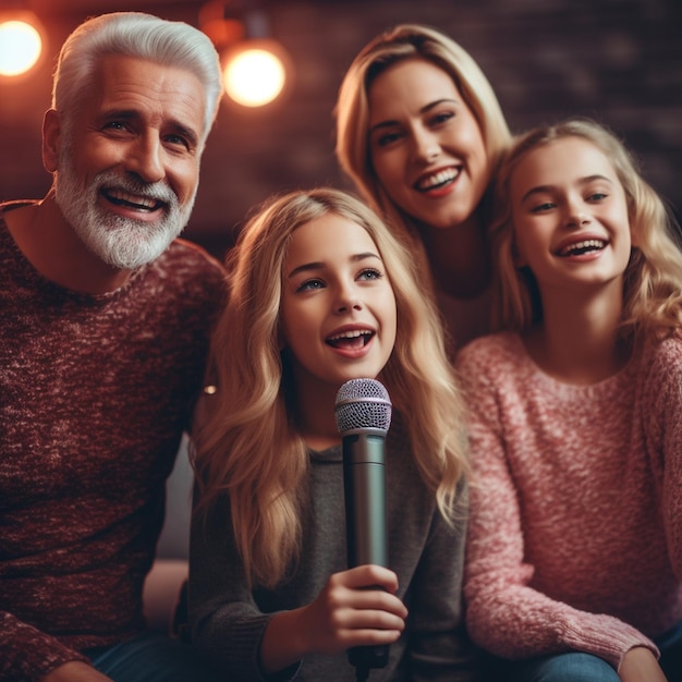 Family sing a song