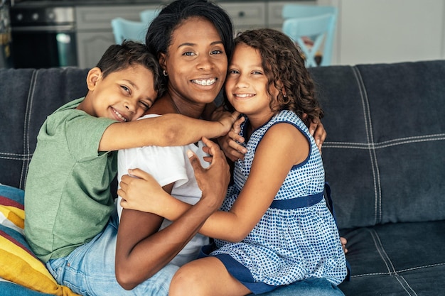 Family spending time together at home