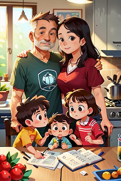 Foto la famiglia scatta foto insieme immagine calda ti amo sfondo sfondo illustrazione