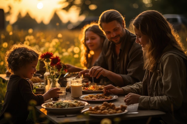 Family Time Labor Day Picknickviering Generatieve AI