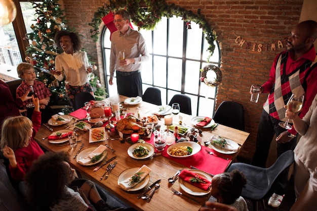 Family Together Christmas Celebration Concept