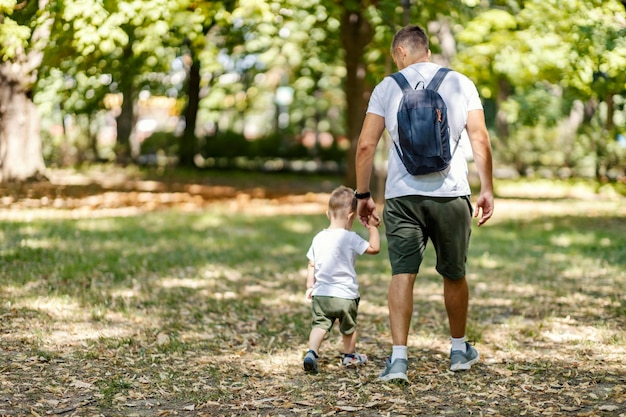 Family walk in the forest