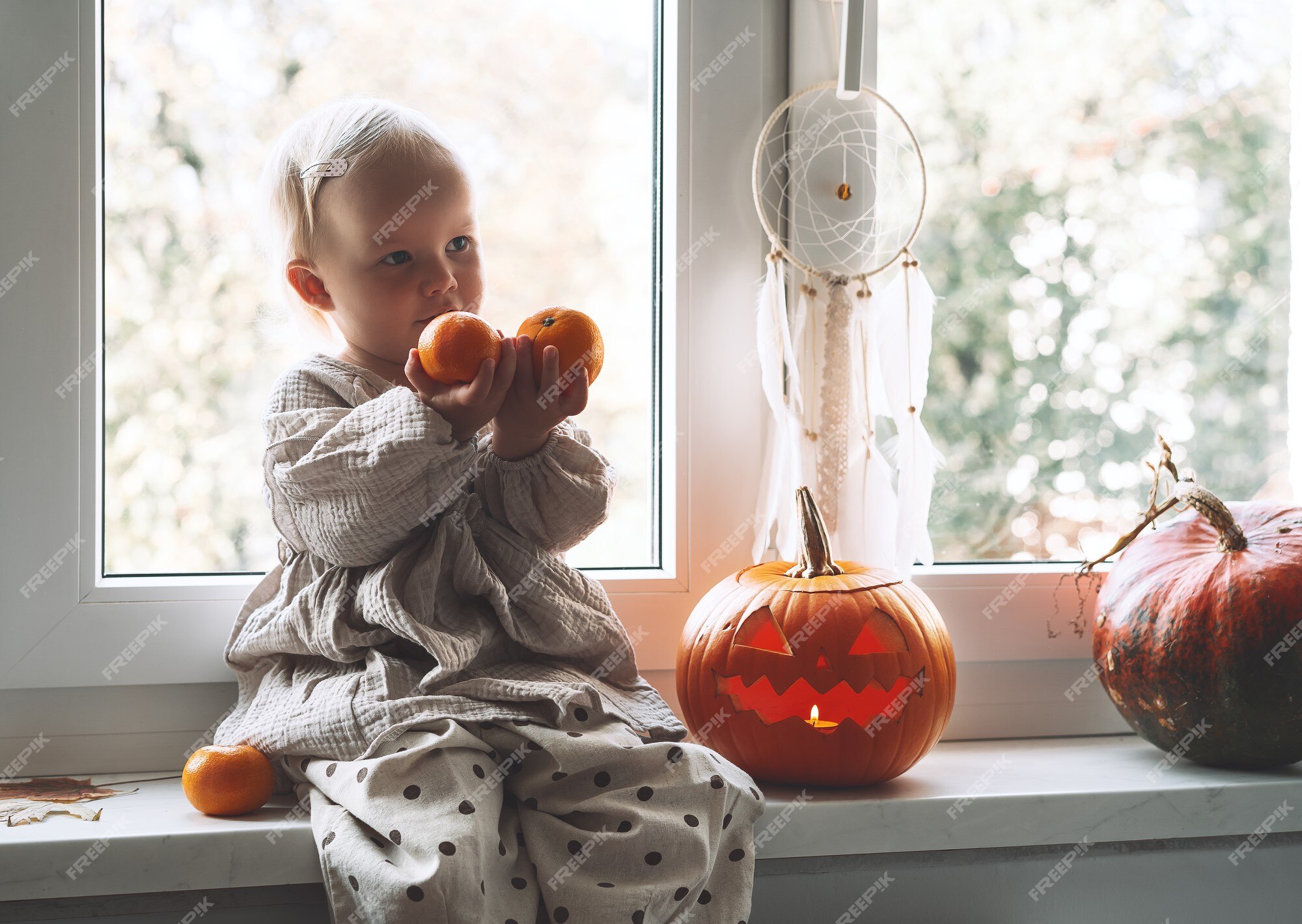 Premium Photo | Family with child preparing for halloween. cute ...