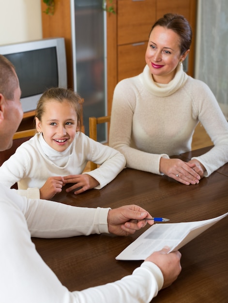 Family with documents 