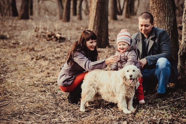 Family with dog