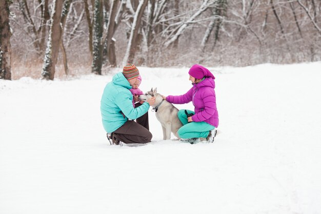 The family with the puppy