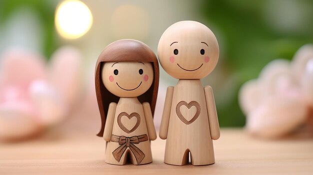 Family wooden figurines