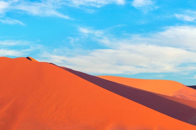 The famous 45 red sand dune in Sossusvlei Africa Namib Desert