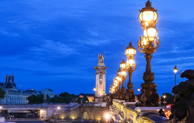 The famous Alexandre III bridge Paris France