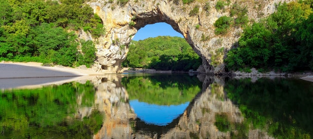 famous arch at vallonpontd'arc ardeche france