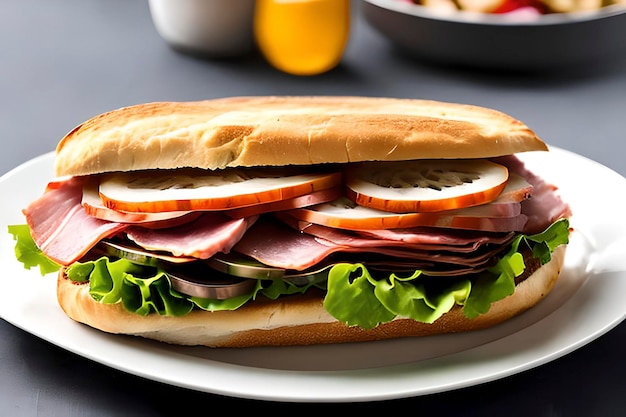 The famous and delicious ham sandwich