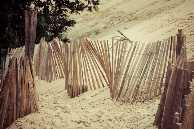 Photo the famous dune of pyla fences the highest sand dune in europe