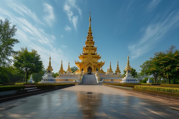 Знаменитая золотая пагода возвышается величественно