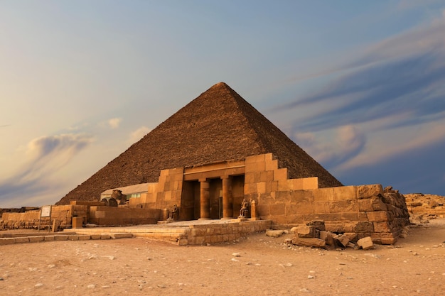 Famous great Giza Pyramids in sand desert in Cairo