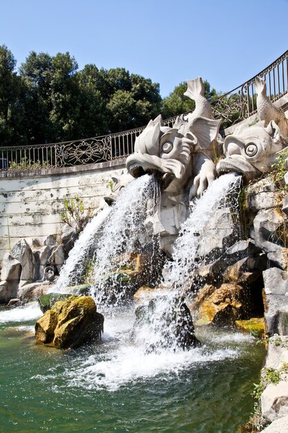 Famous Italian gardens of Reggia di Caserta, Italy.