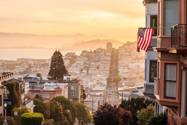 Famous Lombard Street in San Francisco