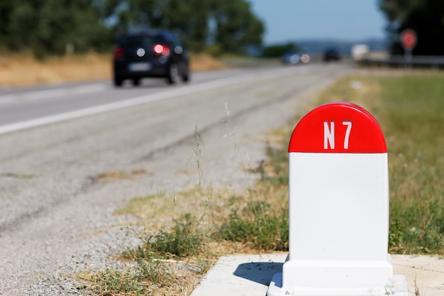 Famous long road "nationale 7" in France