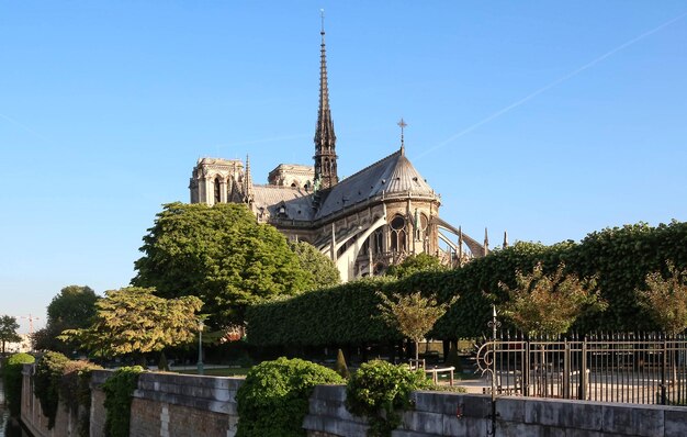 The famous Notre Dame Cathedral Paris France