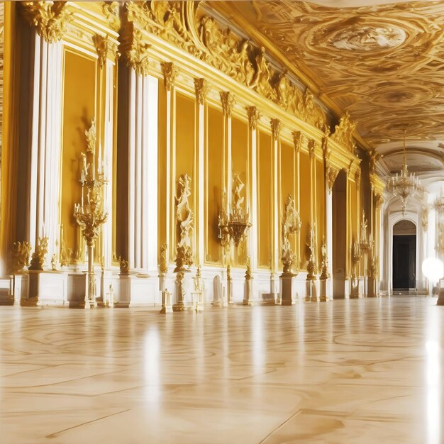 Famous palace Versailles with beautiful gardens outdoors near Paris France The Palace Versailles